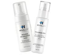 Hevoluta Kit Routine Pelle Sensibile e Reattiva | Mousse Detergente Viso Delicata + Spray Lenitivo Purificante all'Acido Ipocloroso | 100ml + 100ml