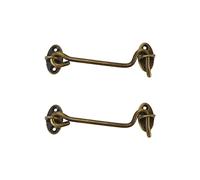 HEVSTIL Confezione da 2 ganci resistenti in ottone massiccio per la privacy, chiusura facile per cancelli scorrevoli, finestre da 10,2 cm, bronzo