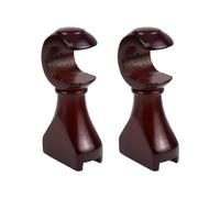 HEVSTIL Set di 2 supporti per bastone per tenda in legno, supporto marrone per finestra, ganci per bastone, diametro 28 mm