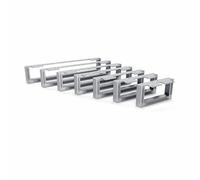 HEVVA Graz - Piedini per mobili, altezza 10 cm, 20/25/30/35/40/45/50 cm, per armadi, divano, letto o credenza, 40 cm, set da 2 pezzi, vernice trasparente