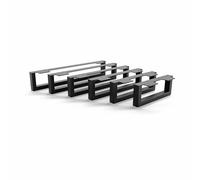 HEVVA Graz - Piedini per mobili, altezza 10 cm, 20/25/30/35/40/45/50 cm, per armadi, divano, letto o credenza, 45 cm, set da 2 pezzi, colore: Nero