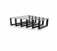 HEVVA Graz - Piedini per mobili, altezza 15 cm, 20/25/30/35/40/45/50 cm, per armadi, divano, letto o credenza, 50 cm, set da 2 pezzi, colore: Nero/Nero