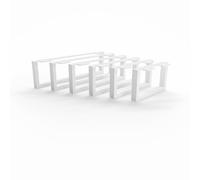 HEVVA Graz - Piedini per mobili, altezza 15 cm, 20/25/30/35/40/45/50 cm, per armadi, divano, letto o credenza, 25 cm, set da 2 pezzi, colore: Bianco/Bianco