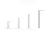 HEVVA Piedini per mobili 10/15/20/25 cm | Luzern & LINZ | Gambe per mobili, mobili, armadi, divani, letti o credenza | (4 piedini - bianco, 25 cm - quadrati)