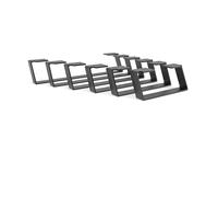 HEVVA | Piedini per mobili obliqui alti 10 cm 20/25/30/35/40/45/50 cm | Milano, gambe per mobili, piedini per armadi, credenza | (set da 2 - nero, 45 cm)