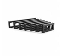 HEVVA RHEIN - Supporto per lavabo, altezza 10 cm, 20/25/30/35/40/45/50 cm, supporto per lavabo, supporto per carichi pesanti, console da parete, piano lavabo, base (set da 2 pezzi, nero, 45 cm)