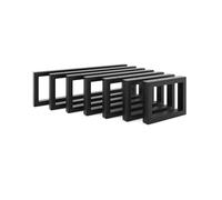 HEVVA RHEIN - Supporto per lavabo, altezza 15 cm, 20/25/30/35/40/45/50 cm, supporto per lavabo, supporto per carichi pesanti, console da parete, piano lavabo, base (set da 2 pezzi, nero, 35 cm)