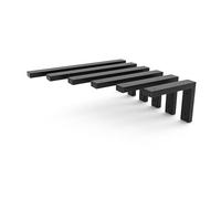 HEVVA Supporto per lavabo 20/25/30/35/40/45 cm | MAIN | Supporto per lavabo da appoggio | Supporto per carichi pesanti, console da parete, ripiano per lavabo | (2 pezzi, nero, 25 cm)