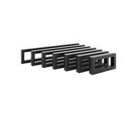 HEVVA Supporto per lavabo alto 10 cm 20/25/30/35/40/45/50 cm | RHEIN | Supporto per lavabo da appoggio, supporto per carichi pesanti, console a parete, sottostruttura piano lavabo | (Set da 2 - Nero
