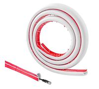 Hevysuo 1 Volume 1 Metro Autoadesivo Copricavi per Pavimento,PVC Protezioni per Cavi a Pavimento 16mm x 10mm,Mini Canalizzazione per Cavi per Pavimento della Parete,Bianco