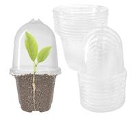 Hevysuo 12 Pezzi Vasi per Piante in Plastica Trasparente con Cupola di Umidità,9cm Vaso Trasparente per Orchidee per semi,piantine,piante grasse