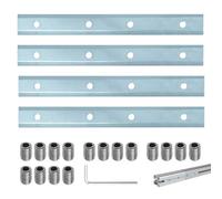 Hevysuo 4 Pezzi Connettore Rigore Diritto,Acciaio al Carbonio T/V Slot Connettore Estrusione Alluminio Angolare,con 16 Viti per 4040 Profilo in Alluminio Accessori Stampante 3D,Argento