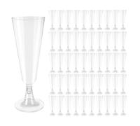 Hevysuo 50 Pezzi Bicchieri Champagne Plastica and Fondo,150 ml Trasparente Champagne Riutilizzabili per Feste,Compleanni,Matrimoni,Capodanno