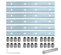 Hevysuo 6 Pezzi Connettore Rigore Diritto,Acciaio al Carbonio T/V Slot Connettore Estrusione Alluminio Angolare con 24 Viti per 3030 Profilo in Alluminio Accessori Stampante 3D,Argento