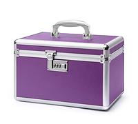 HEWEI WORKS Scatola di stoccaggio con lucchetto a combinazione, casa per medicinali bloccabile, scatola di pronto soccorso vuota, scatola di sicurezza (Purple, Medium)