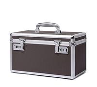 HEWEI WORKS Scatola di stoccaggio con lucchetto a combinazione, casa per medicinali bloccabile, scatola di pronto soccorso vuota, scatola di sicurezza (Coffee, Large)