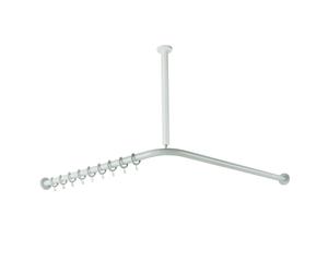 Hewi 801 asta per tenda da doccia, con collegamento a soffitto, 801.34.1161 97, 801 grigio luce [Accessori Bagno > Tende Doccia]