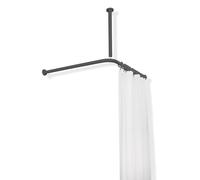Hewi 801 asta per tenda da doccia, set completo, con collegamento a soffitto, 801.34.1062 92, 801 grigio antracite [Accessori Bagno > Tende Doccia]