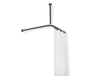 Hewi 801 asta per tenda da doccia, set completo, con collegamento a soffitto, 801.34.1162 92, 801 grigio antracite [Accessori Bagno > Tende Doccia]
