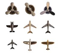 Hewill 9 spille a forma di aeroplano, per uomini e donne, elica, aereo, aviatore, risvolto, zaino, cappello, laurea, Natale, spille e spille gioielli, Metallo, Nessuna pietra preziosa