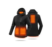 HEWINZE Giacca riscaldabile da uomo/donna con cappuccio, softshell calda giacca invernale da uomo/donna con batteria 7.4 V, per attività all'aperto, escursionismo, caccia, moto, campeggio