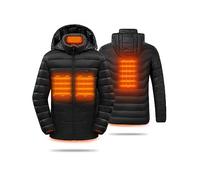 HEWINZE Giacca riscaldata da uomo con cappuccio, piumino caldo da donna con batteria da 7,4 V, giacca invernale per escursioni all'aria aperta, caccia, moto, campeggio