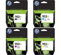 Hewlett Packard HP originale 953XL cartuccia 4er Set nero, cyan, magenta, giallo hohe Kapazität (L0S70AE, F6U16AE, F6U17AE, F6U18AE