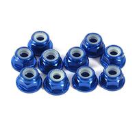 Hex Auto-Lock Noci 10 Pezzi M3 Dado di Bloccaggio in Alluminio CNC Dado Flangiato Nylon Autobloccante in Metallo Blu Reale