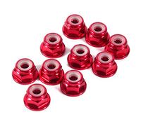 Hex Auto-lock Noci, 10 Pezzi M3 Dado di Bloccaggio in Alluminio CNC Dado Flangiato Nylon Autobloccante in Metallo Rosso Scuro