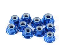 Hex Auto-Lock Noci 10 Pezzi M4 Dado di Bloccaggio in Alluminio CNC Dado Flangiato Nylon Autobloccante in Metallo Blu Reale