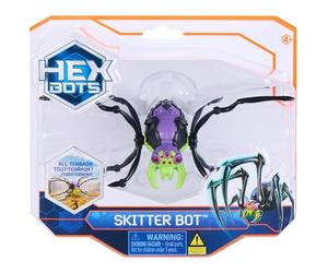Hex Bots - Skitter Bot ragno, giocattolo robotica, 6 gambe meccaniche, occhi LED luminosi, ragno strisciante, due varianti, dai 4 anni in su
