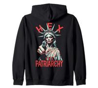 Hex Il Patriarcato Zombie Liberty Femminista Halloween Gothic Felpa con Cappuccio