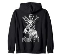 Hex Il Patriarcato Zombie Liberty Femminista Halloween Gothic Felpa con Cappuccio