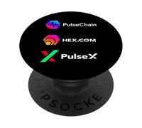 HEX PulseChain PulseX Crypto PLS Logo delle risorse digitali PopSockets PopGrip Adesivo