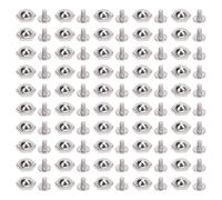 Hex Rivet Set 50 Pieces 10mm Zinc Alloy Leather Rivets and Studs with Slotted Screws for Leather Craft Binding Clothing Decoration Belts Bags Shoes Jackets Christmas Gifts (Silver)