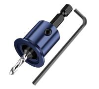 Hex Shank Countersink Drill Bit | Alloy +, 59g | 2-in-1 Adjustable Depth Woodworking Bit | 82° Chamfer With Stopper, M2 Pilot B́it, 1/4" Hex + Ĥex Wrench