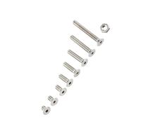Hex Socket Screws and Hex Nuts 300pcs Set Made of A2 Stainless Steel for