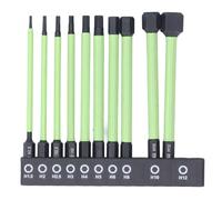 Hex Wrench Drill Bit Set, 10 Pcs H1.5 to H12, 100mm Long, S2 Alloy Steel, Strong Magnetic Impact Bits, for DIY & Professional Use