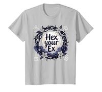 Hex Your Ex: Witchy Breakup Empowerment - Corona al Chiaro di Luna Maglietta, Bambini, Argento, 6 Anni