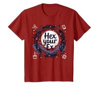 Hex Your Ex: Witchy Breakup Empowerment - Corona al Chiaro di Luna Maglietta, Bambini, Mirtillo Rosso, 6 Anni