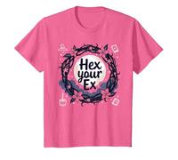 Hex Your Ex: Witchy Breakup Empowerment - Corona al Chiaro di Luna Maglietta, Bambini, Rosa mélange, 12 Anni