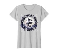 Hex Your Ex: Witchy Breakup Empowerment - Corona al Chiaro di Luna Maglietta, Donna, Argento, XXL