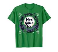 Hex Your Ex: Witchy Breakup Empowerment - Corona al Chiaro di Luna Maglietta, Uomo, Verde Mela, S