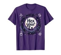 Hex Your Ex: Witchy Breakup Empowerment - Corona al Chiaro di Luna Maglietta, Uomo, Viola, XXL