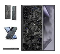 Hexafiber Phone Case for Samsung, Hexafiber Case for Samsung Galaxy S21-S25 Ultra, Large Pattern, Premium Full Carbon, Ultra-Thin Anti-Fall Protective PhoneCase, Anti-Slip Sides (S24Ultra,BlueGold)