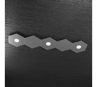 HEXAGON APPLIQUE-PLAFONIERA 3 LUCI + 2 DECORATIVO GRIGIO ANTRACITE 1142-3L2D-GA