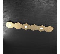 HEXAGON APPLIQUE-PLAFONIERA 3 LUCI + 3 DECORATIVO FOGLIA ORO 1142-3L3D-FO