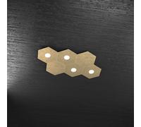 HEXAGON APPLIQUE-PLAFONIERA 4 LUCI + 2 DECORATIVO FOGLIA ORO 1142-4L2D-FO