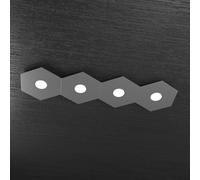 Plafoniera Moderna Hexagon Metallo Grigio Antracite 4 Luci Led 12X4W
