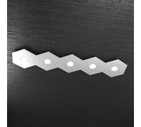 Plafoniera Moderna Hexagon Metallo Grigio 5 Luci Led 12X5W